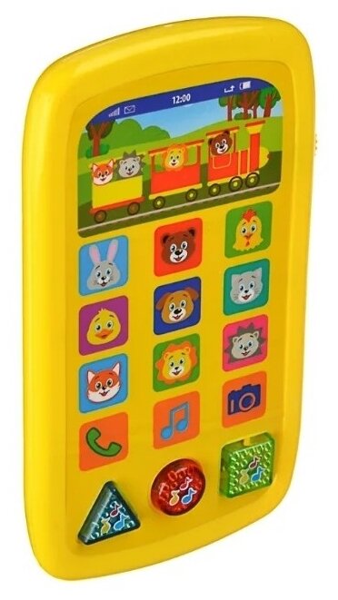 Развивающая игрушка ИГРОЛЕНД Смартфон обучающий 272673, желтый