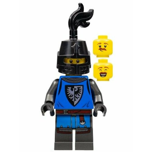 Минифигурка Лего Lego cas576 Black Falcon - Male, Pearl Dark Gray Detailed Legs, Black Helmet with Eye Slit, Black Plume