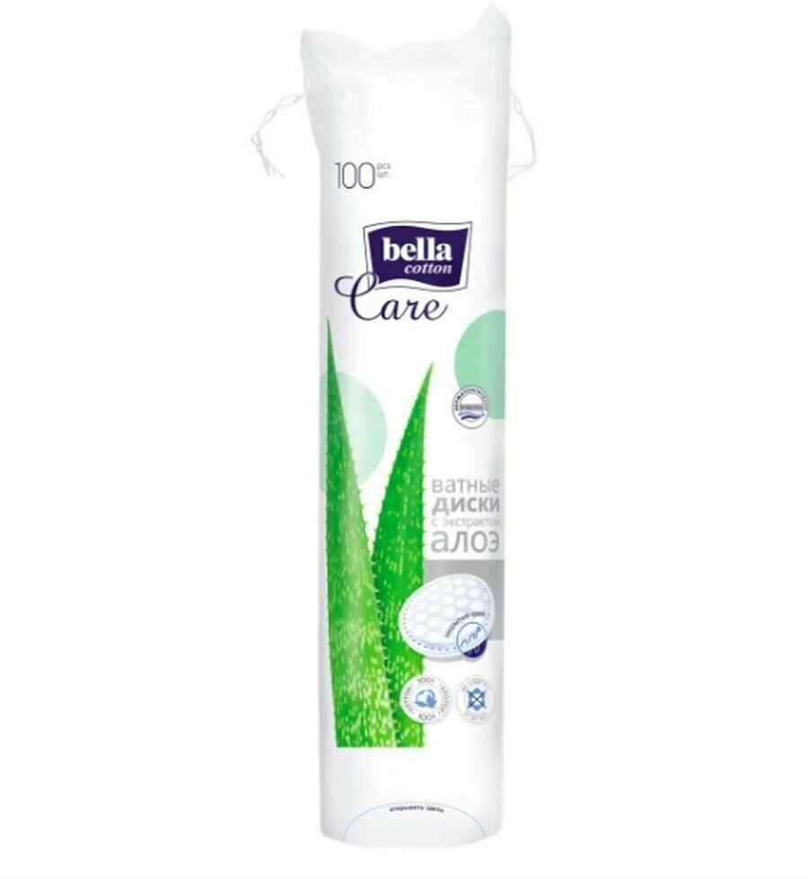 Ватные диски Вella Cotton Care с экстрактом алоэ, 100 шт. BELLA - фото №13