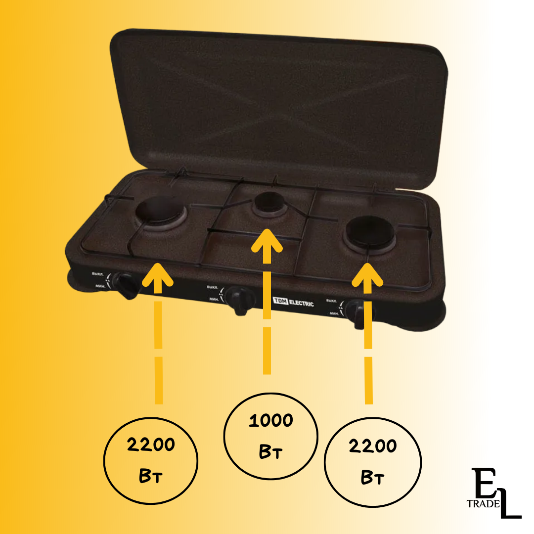 Газовая Настольная плита TDM Electric ГП-3 коричневый