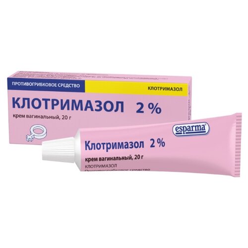 Клотримазол крем ваг., 2%, 20 г, 1 шт.