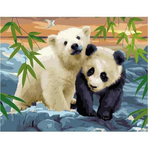 Картина по номерам Панда и белый мишка 40х50 см Hobby Home