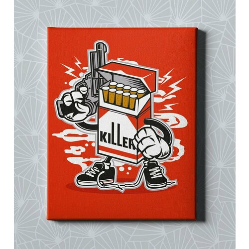 Интерьерный постер / Картина на стену / Картина в подарок для дома / Картина на холсте для интерьера - Cigarette Killer, размер 30х40см
