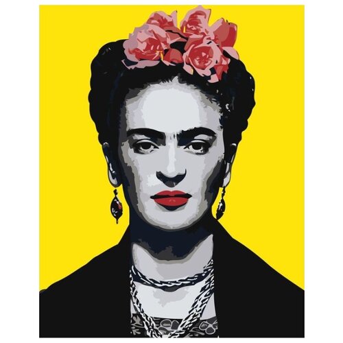 картина по номерам pop art поп арт фрида кало панк раскраска 40x50 см портрет Картина по номерам Фрида Кало, 40x50 см