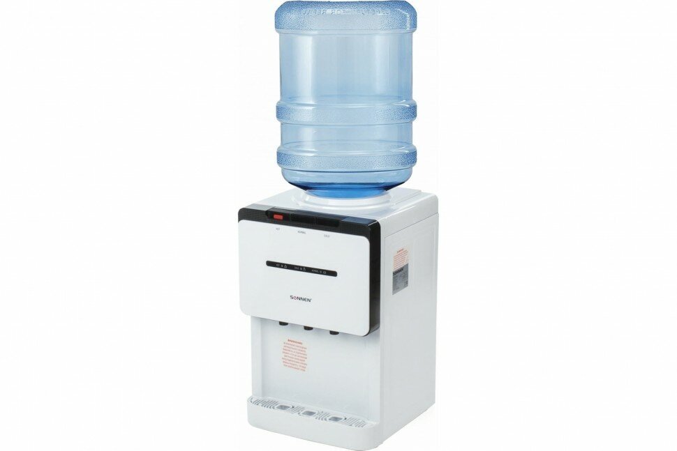Кулер для воды SONNEN TSE-02, настольный, электронное охлаждение/нагрев, 3 крана, белый/черный, 453976 - фото №4
