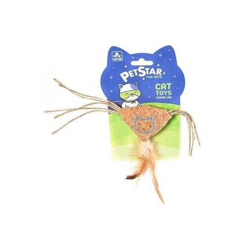 PET STAR Игрушка для кошек подушечка с мятой и перьями