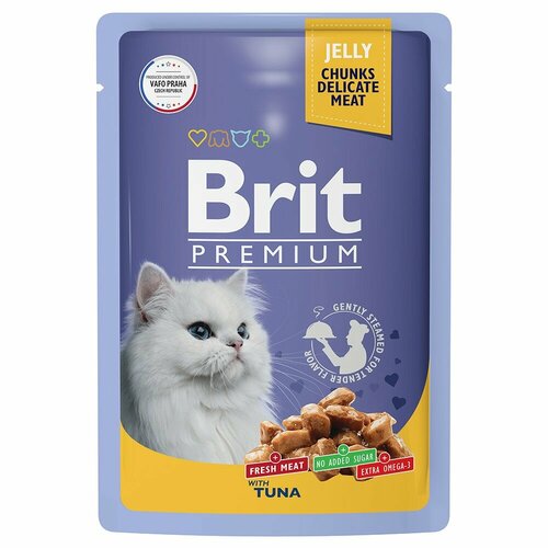 пауч brit premium для взрослых кошек тунец в желе 85гр 4шт Пауч Brit Premium для взрослых кошек тунец в желе 85г