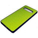 Силиконовый чехол Floveme с текстурой под ткань для Samsung Galaxy S10 (зеленый) - изображение