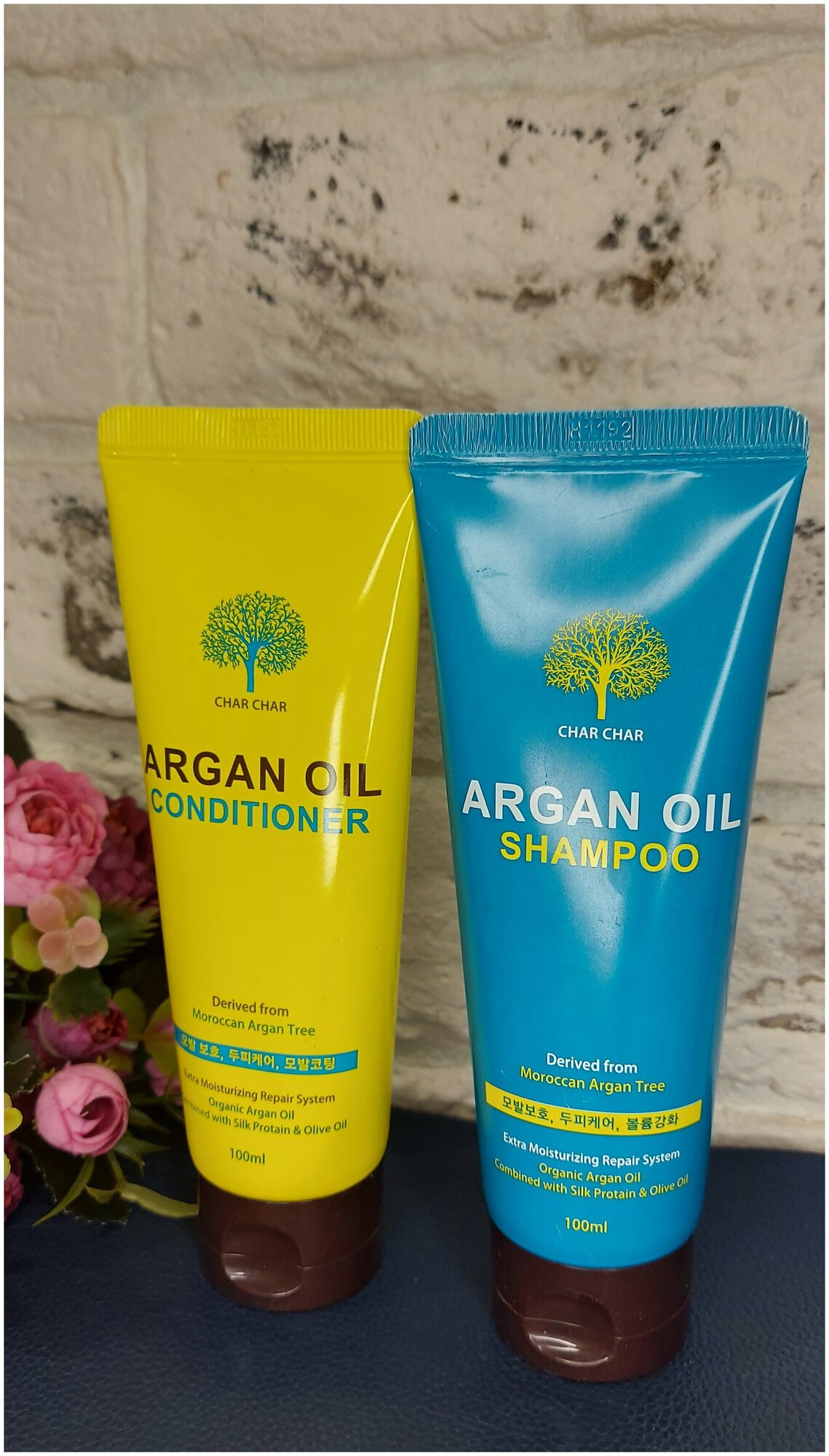 Набор: Восстанавливающий шампунь и кондиционер для волос с аргановым маслом Char Char Argan Oil Shampoo & Conditioner
