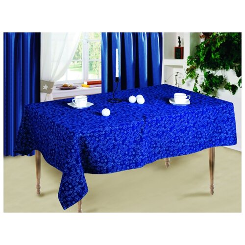 фото Скатерть габардин коллекция "синие цветы" 145х180 guten morgen