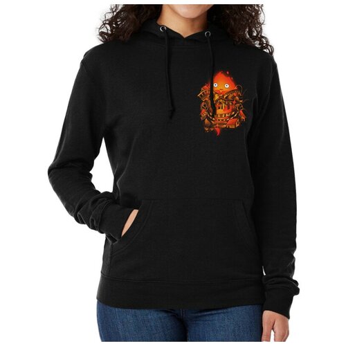 фото Толстовка / худи dream shirts кальцифер - студия гибли женский черный 44 размер