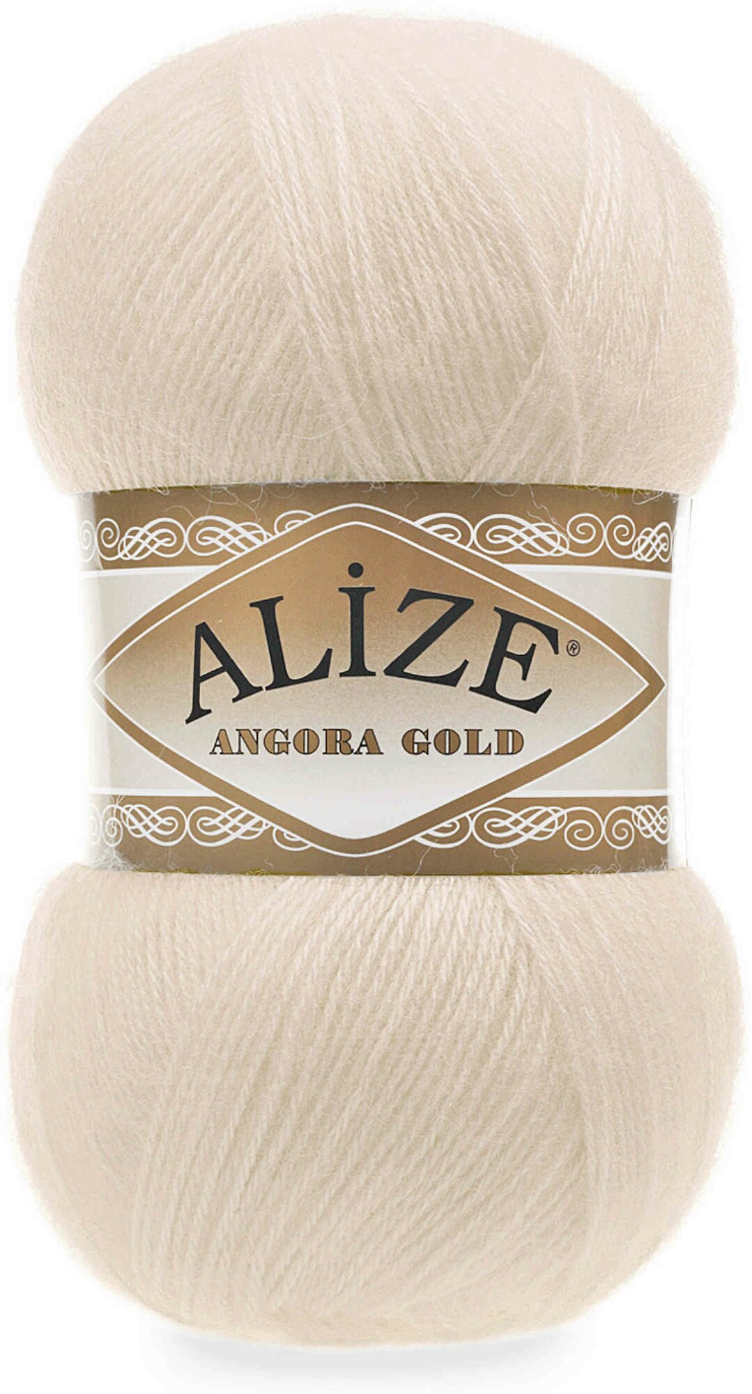 Пряжа Alize Angora Gold молочно-бежевый (67), 80%акрил/20%шерсть, 550м, 100г, 1шт