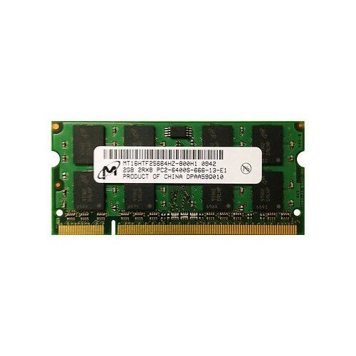 Оперативная память Micron 2 ГБ DDR2 800 МГц SODIMM CL6 MT16HTF25664HZ-800H1 оперативная память nanya 2 гб ddr2 800 мгц sodimm cl6 nt2gt64u8hd0bn ad