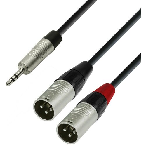 Кабель микрофонный 2XLR папа – Mini Jack 3м