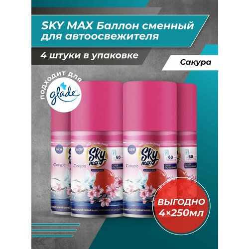 Освежитель воздуха SKY MAX сменный баллон Сакура 4 шт.