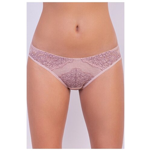 фото Milavitsa трусы слипы средней посадки с кружевом шарм, размер 106, нежная пудра