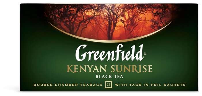 Чай черный Greenfield Kenyan Sunrise в пакетиках — купить по выгодной цене на Яндекс.Маркете