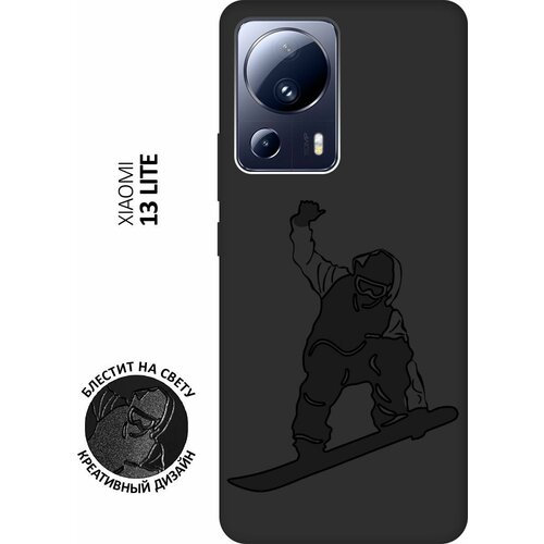 Матовый чехол Snowboarding для Xiaomi 13 Lite / Сяоми 13 Лайт с 3D эффектом черный матовый чехол no time to die для xiaomi 13 lite сяоми 13 лайт с 3d эффектом черный