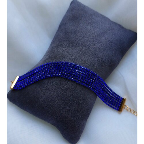 Браслет-цепочка, 1 шт., размер 21 см, синий браслет с бабочкой с сердцем браслет женский на руку на ногу браслет со стразами