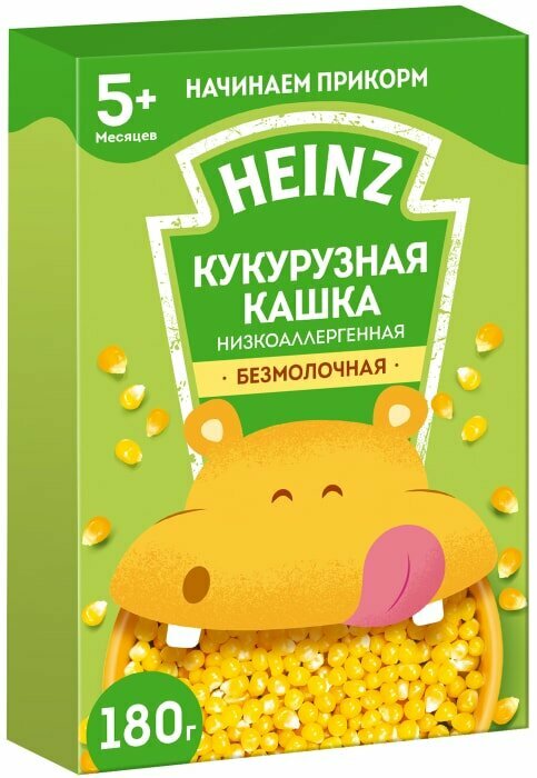 Каша Heinz Кукурузная низкоаллергенная безмолочная с 5 месяцев 180г