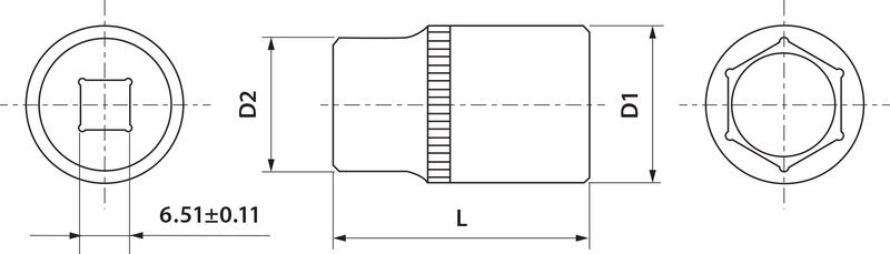 Головка торцевая MultiProf 1/4"DR, 14 мм