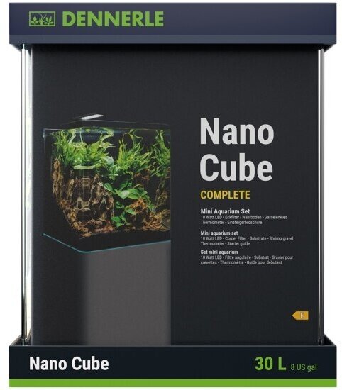 Аквариум DENNERLE Nano Cube Complete в комплекте фильтр, освещение, питательная подложка , кварцевый грунт и термометр, 30 литров - фотография № 2