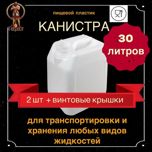 Канистра для воды 30л пищевая пластиковая - 2 шт.