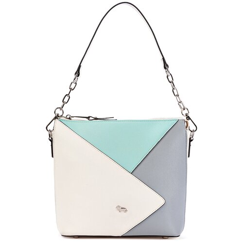 фото Сумка кроссбоди женская labbra натуральная кожа, мультиколор, бежевый