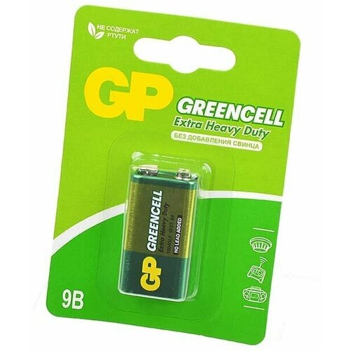 Батарея GP Greencell GP1604G-2CR1 6F22 BL1, 1шт батарейка крона gp greencell 1604g 1604glf 2cr1