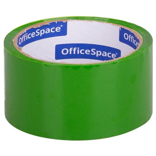 Клейкая лента упаковочная OfficeSpace, 48мм*40м, 45мкм, зеленая, ШК, цена за штуку, 212004