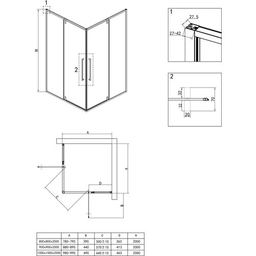 Душевой уголок RGW Stilvoll SV-33 B 90x90 06323399-14