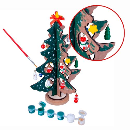 BONDIBON Новогодняя ёлочка-раскраска с игрушками (ВВ3732) 6