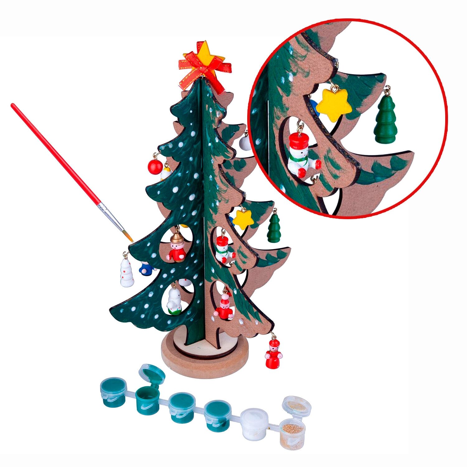 BONDIBON Новогодняя ёлочка-раскраска с игрушками (ВВ3732) 6 - фото №1