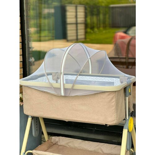 Колыбель-кроватка Ining baby колёсами Для новорожденных Детская С колесами, хаки