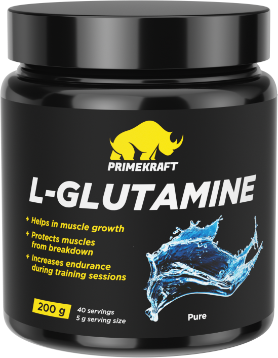 PRIMEKRAFT L-GLUTAMINE 100% PURE (без вкуса), глютамин, 200 г