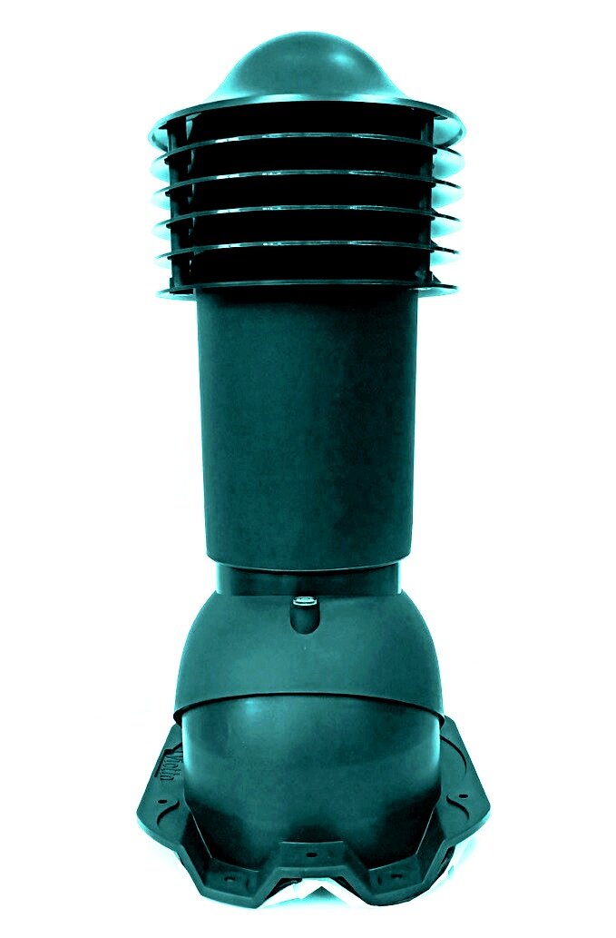 Вентиляционный выход D 110 мм., труба вентиляционная для кровли из профнастила С21, утепленный, Viotto, RAL 6005 зеленый - фотография № 1