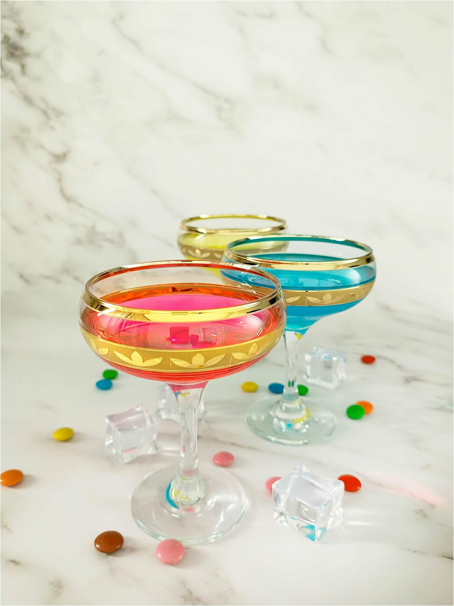 Подарочный набор бокалов для мартини/коктейлей с алмазной гравировкой PROMSIZ имидж, 270 мл, 6 шт