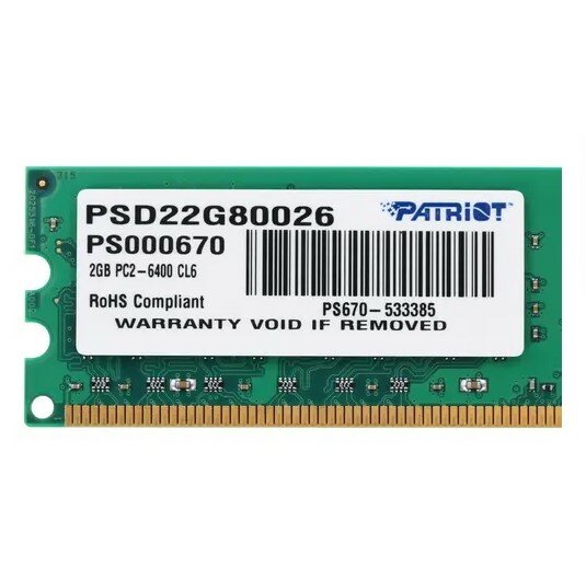 Модуль памяти PATRIOT DDR2 - 2Гб 800, DIMM, Ret - фото №2