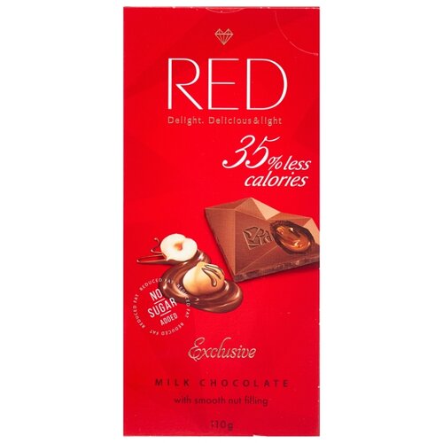 фото Шоколад red delight молочный с ореховой начинкой, 100 г
