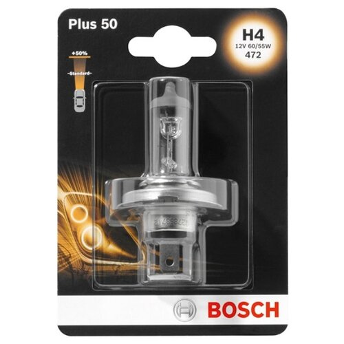 Лампа H4 12v 60/55w Plus 50 (Блистер) Bosch арт. 1987301040