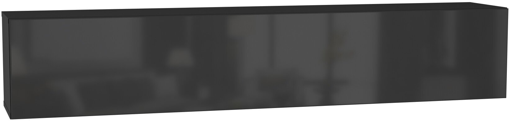 Шкаф навесной POINT тип-50 Чёрный / Чёрный глянец