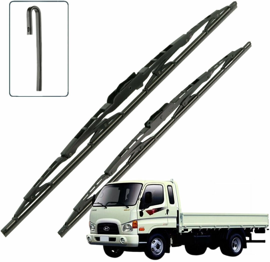 Дворники Hyundai HD78 (1) Хендай XД78 бортовой 2006-2009 2010 2011 2012 2013 2014 2015 2016 2017 2018 2019 2020 2021 2022 каркасные 530-480 2шт