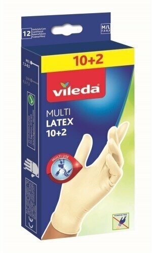 Перчатки хозяйственные Vileda Мульти Латекс 10+2 шт M/L