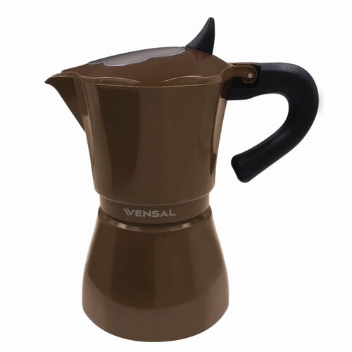 Гейзерная кофеварка Vensal VS3205 300 мл 6 чашек литой алюминий цвет черный