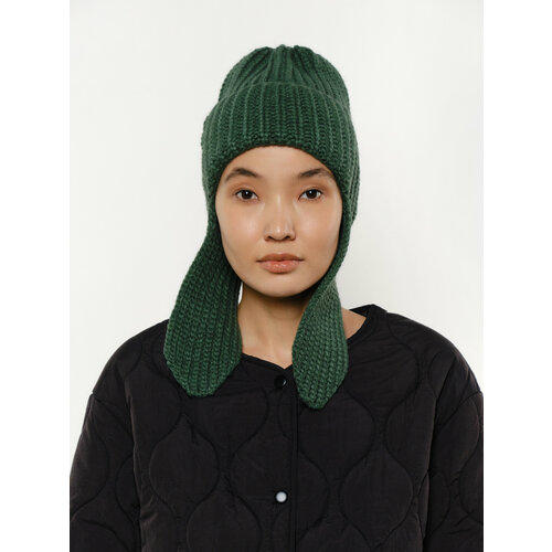 Шапка ушанка UNU, размер 52/58, хаки, зеленый шапка collorista размер 52 58 зеленый хаки
