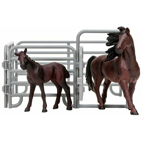 Набор фигурок: Фризская лошадь, жеребенок, ограждение-загон 7062500