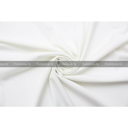 Ткань костюмная стрейч плотная белая Германия, 340 г/пм, ш138см, 0,5 м ткань костюмная би стрейч armani молочно чёрная меленькая клетка 290 г пм ш138см 0 5 м