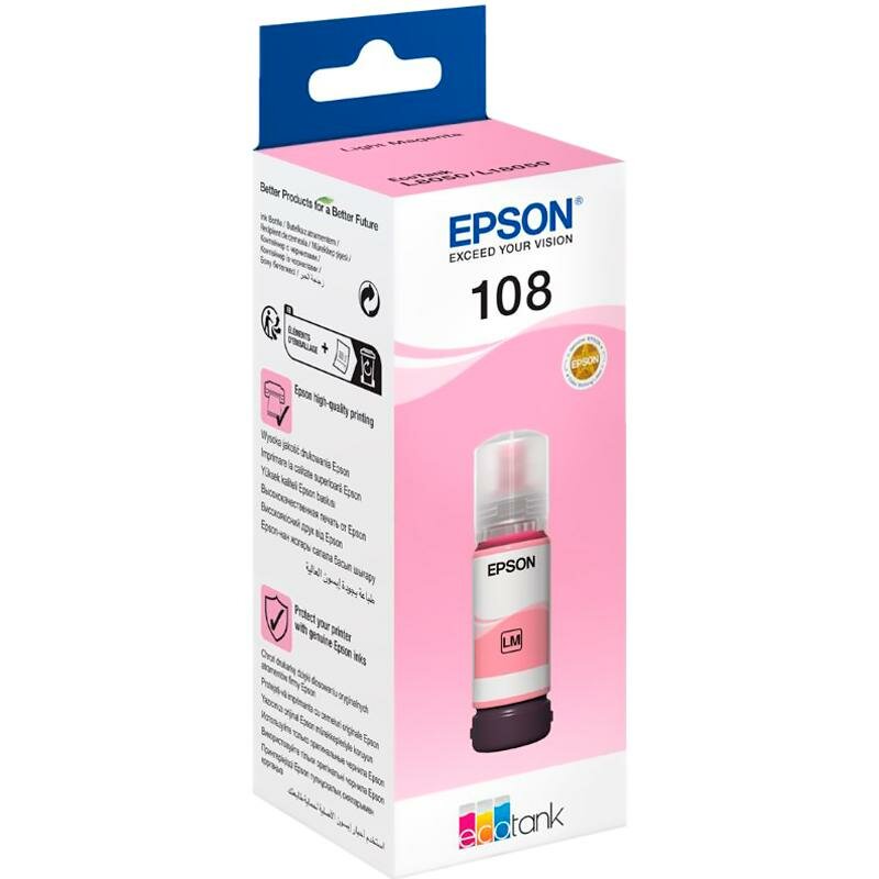 Чернила Epson C13T09C64A для Epson L8050/L18050, Light Magenta 70ml - фото №2