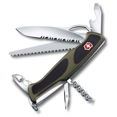 фото Victorinox. нож перочинный "rangergrip 179", 12 функций, 130 мм, с фиксатором лезвия, зелёный с чёрным