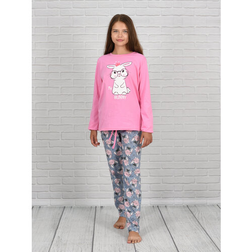 Пижама LIDЭКО, размер 80/158, серый, белый сорочка lidэко размер 80 158 розовый белый